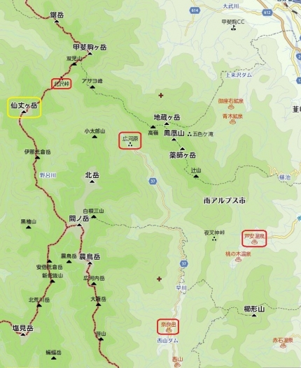 北沢峠地図