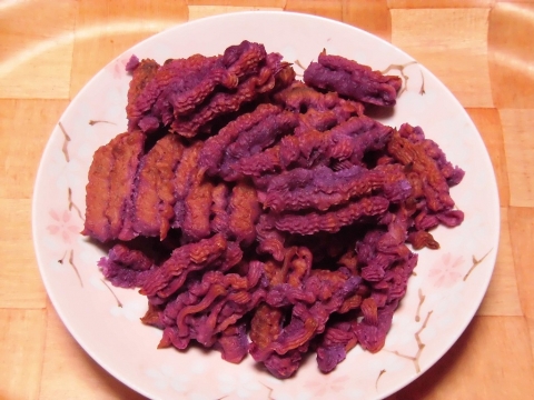 紫芋でスイートポテト